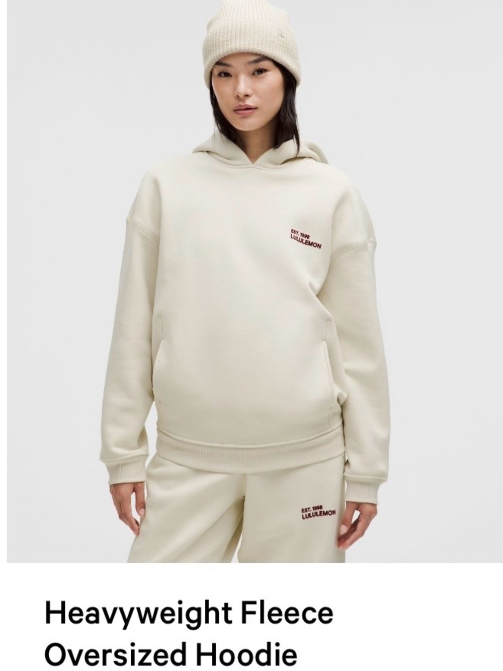 lululemon athletica Oversized Fleece Hoodie in Cream